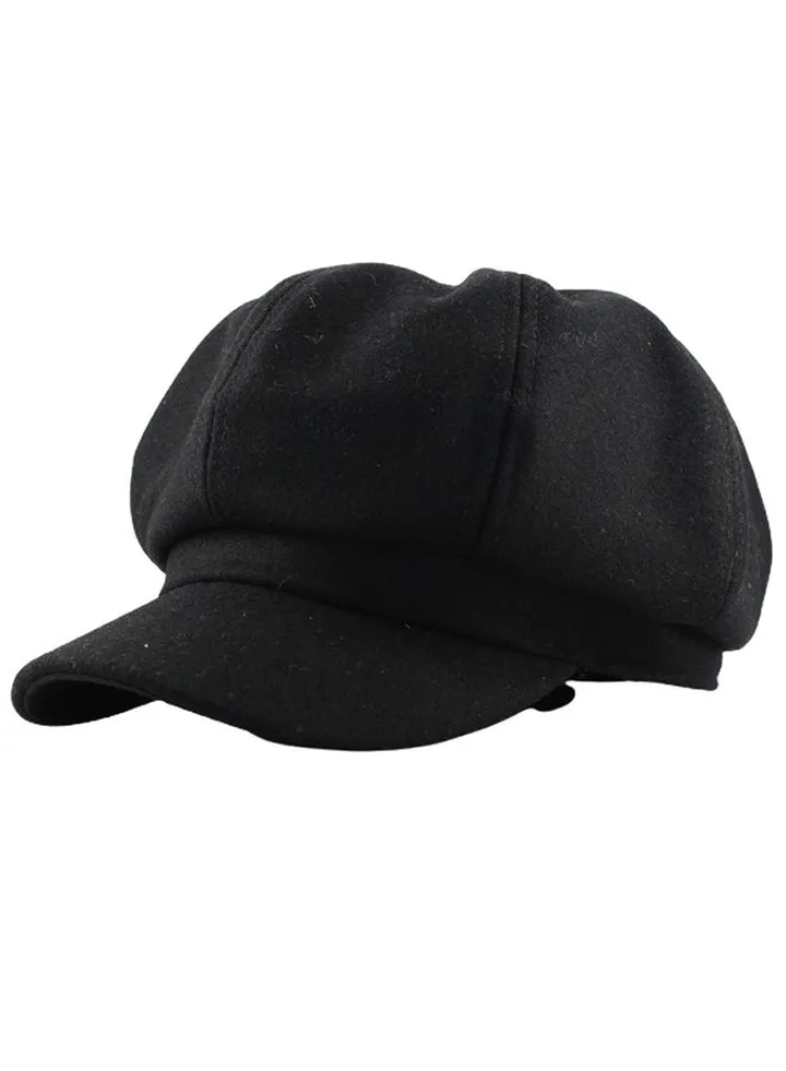 Woolen Beret Painter Cap Black