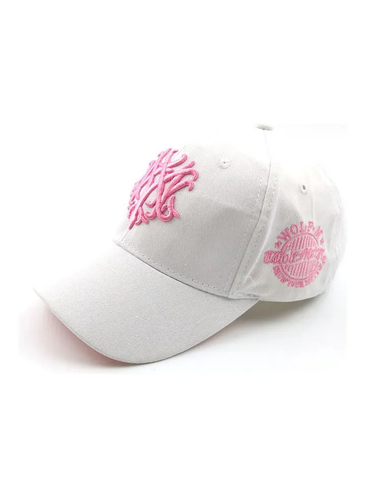 Embroidery Snapback Cap White/Pink