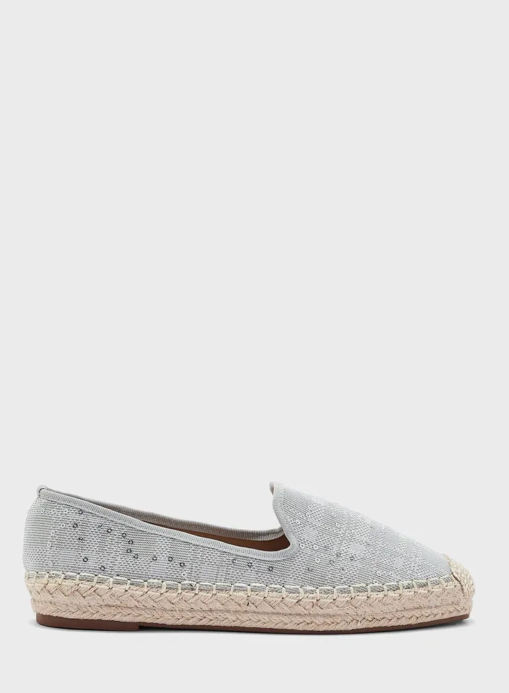 Beige Sequin Espadrille