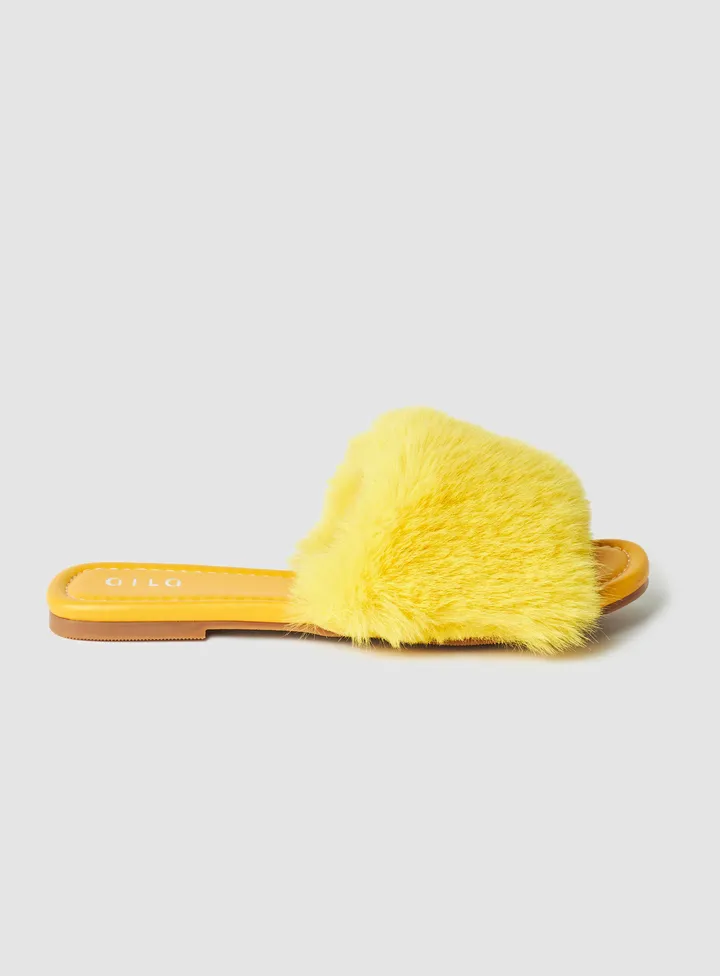 Casual Flat Sandals Light Yellow