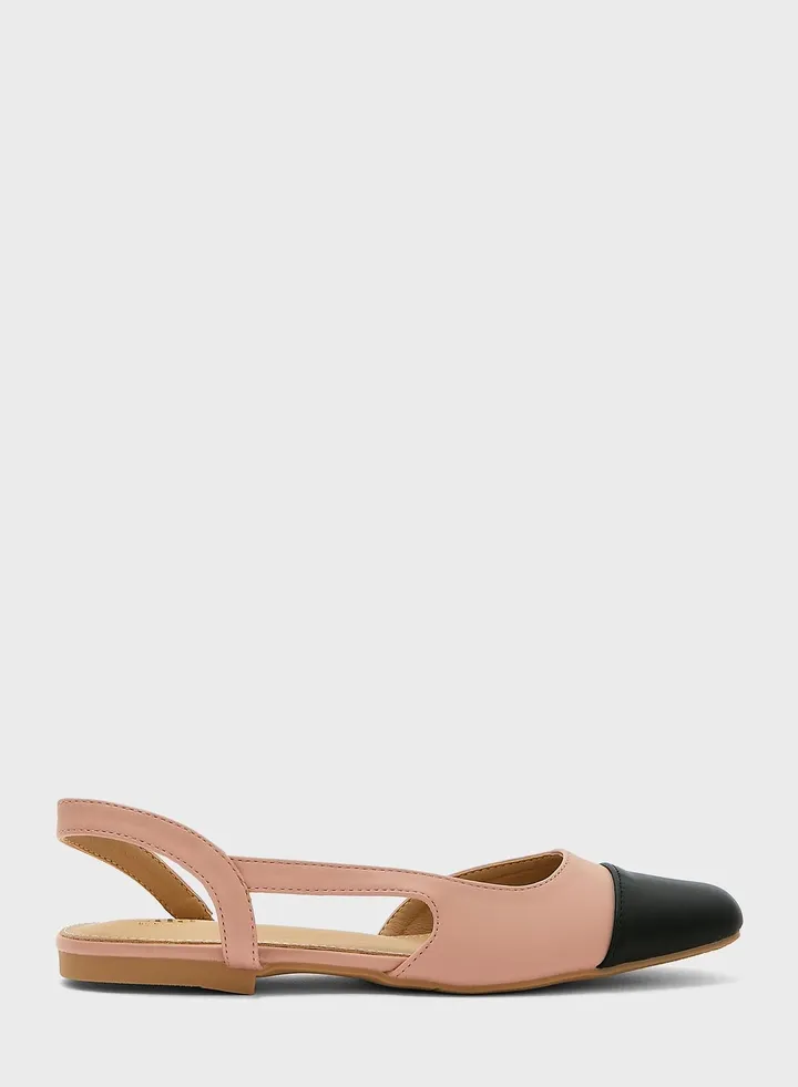 Toecap Flat Slingback Shoe