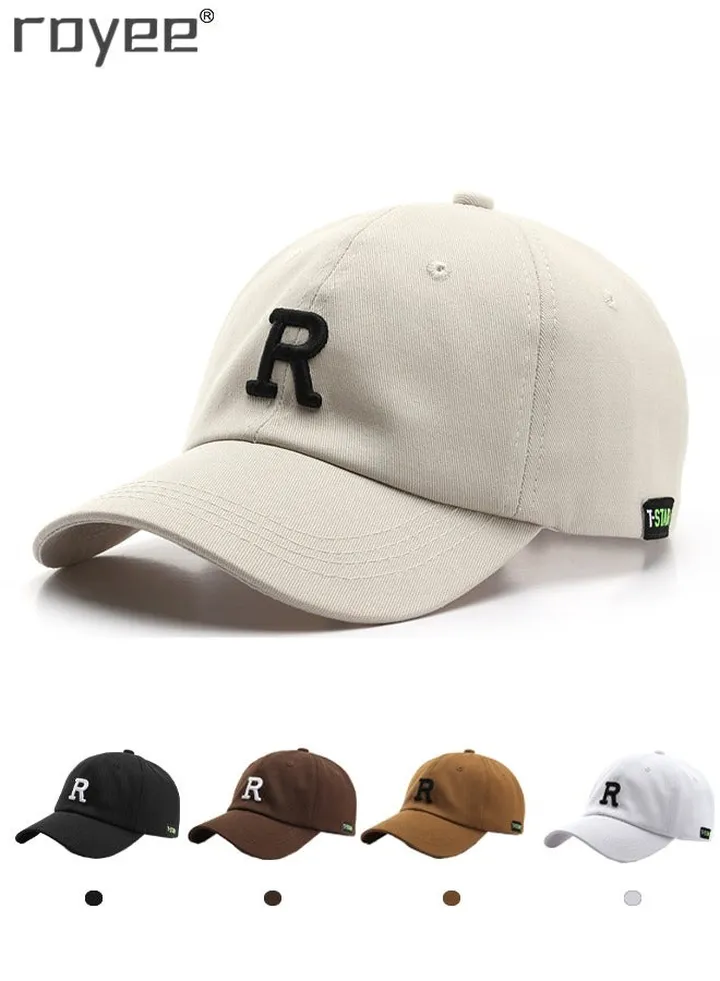 (Beige*1pcs) Baseball Cap Women and Men Fashion Adjustable Hat Summer Sun Caps Cotton Soft Top Hat Hip Hop Snapback Hat