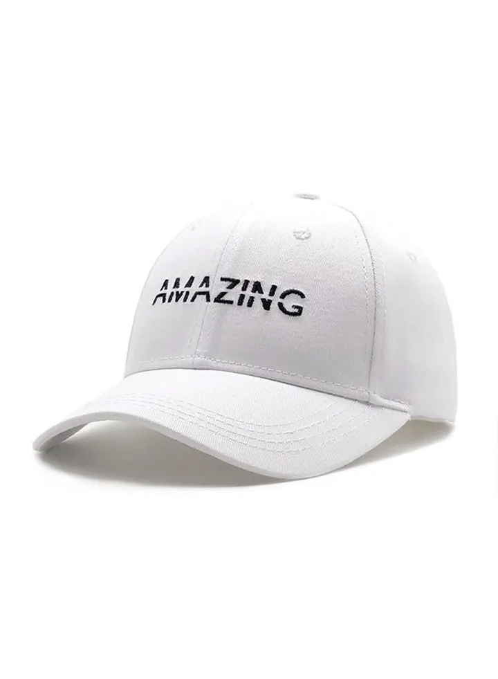 Embroidered Leisure Duck Tongue Hat Fashionable Truck Driver Hat Adjustable Cotton Flat brim Hip Hop Men's and Women's Baseball Hat Sunshade Hat White