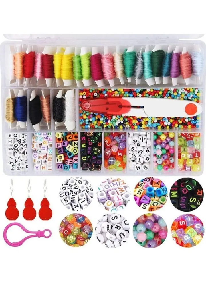 Glass Beads And Alphabet Letter Jewellery Making Kit