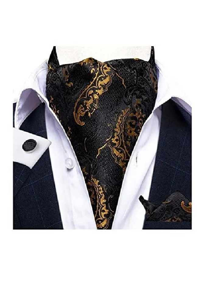 Men's Set Consisting Of Three Pieces (tie - Handkerchief - Cufflinks)