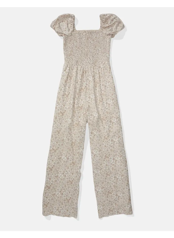 AE Smocked Puff Sleeve Jumpsuit