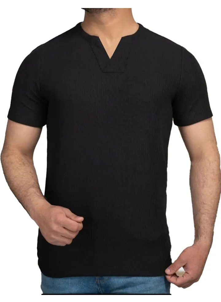 3 Plain Cotton Waffle Fabric T-shirt