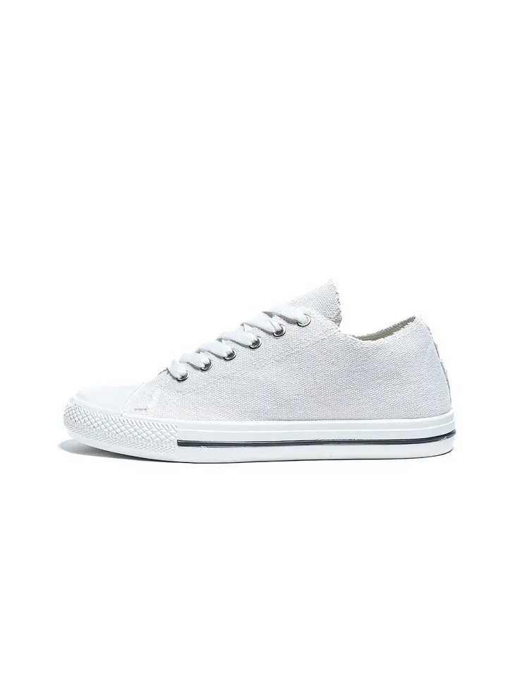 Basic Lace-Up Knit Flat Sneakers For Men