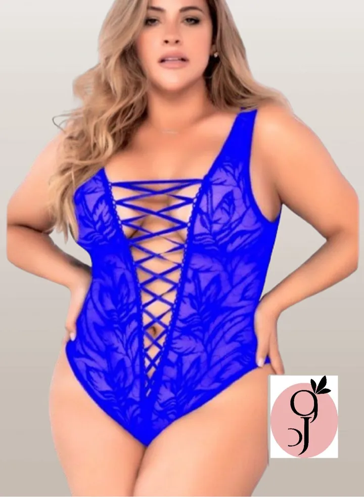 Women's lingerie (jumpsuit) from ward , made of lace and equipped with ties