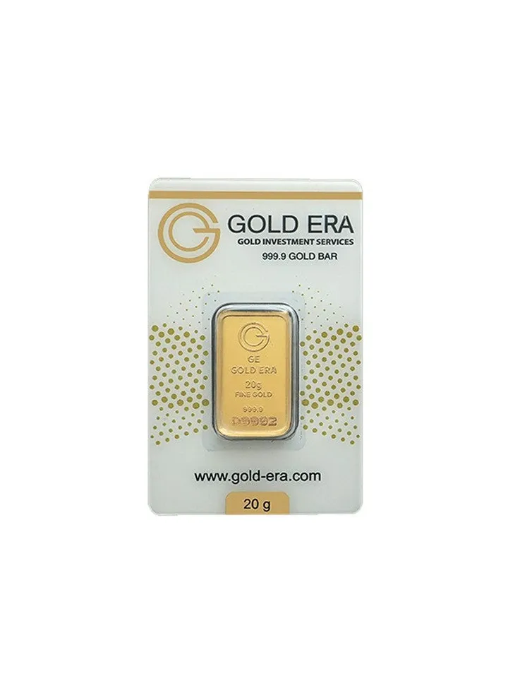 Gold Era Pure 999.9 Fine 24KT Gold Bar 20 - grams