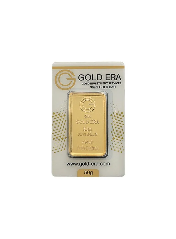Gold Era Pure 999.9 Fine 24KT Gold Bar - 50 grams