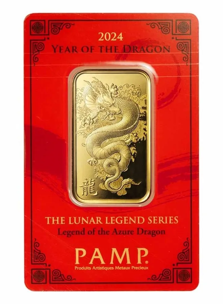 PAMP Suisse Lunar Dragon Gold 1 oz Bar 9999