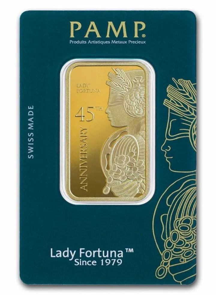 PAMP Suisse 45th Anniversary Gold 1 oz Bar 9999