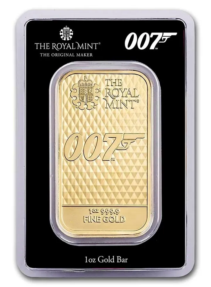 James Bond 007 "Diamond Are Forever" Gold 1 oz Bar 9999