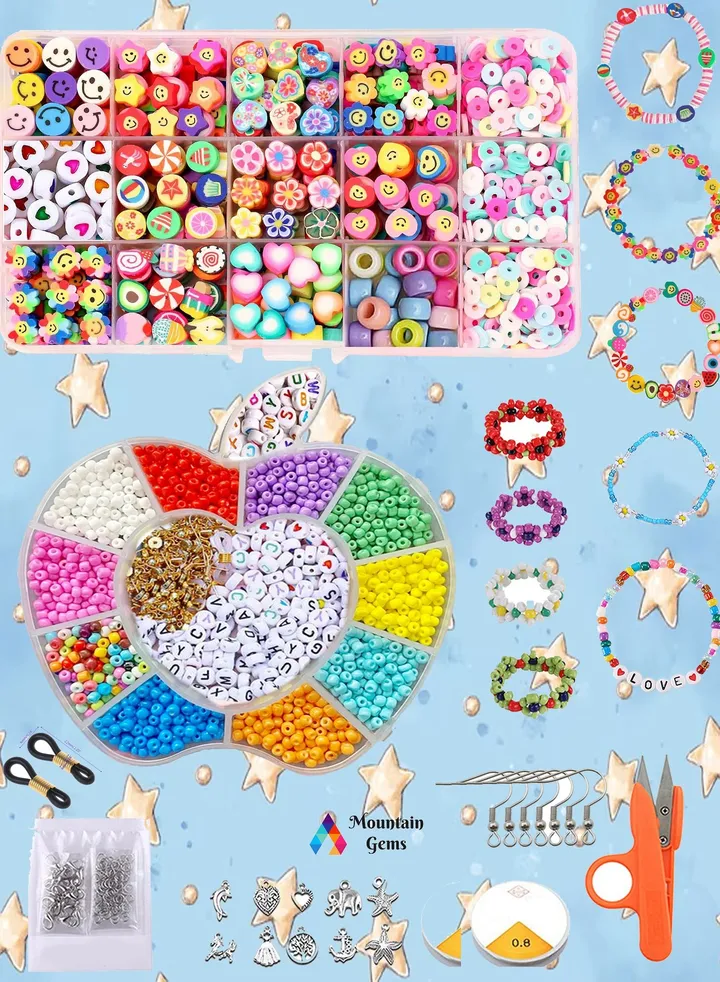 Seed Beads Kit Colors and Alphabet Letter Beads for Bracelet Jewelry Making