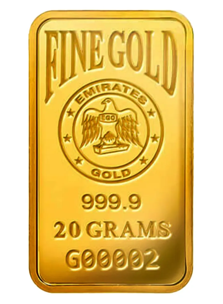 Emirates Gold 20g 999.9 Purity Gold Bar - 20 Grams