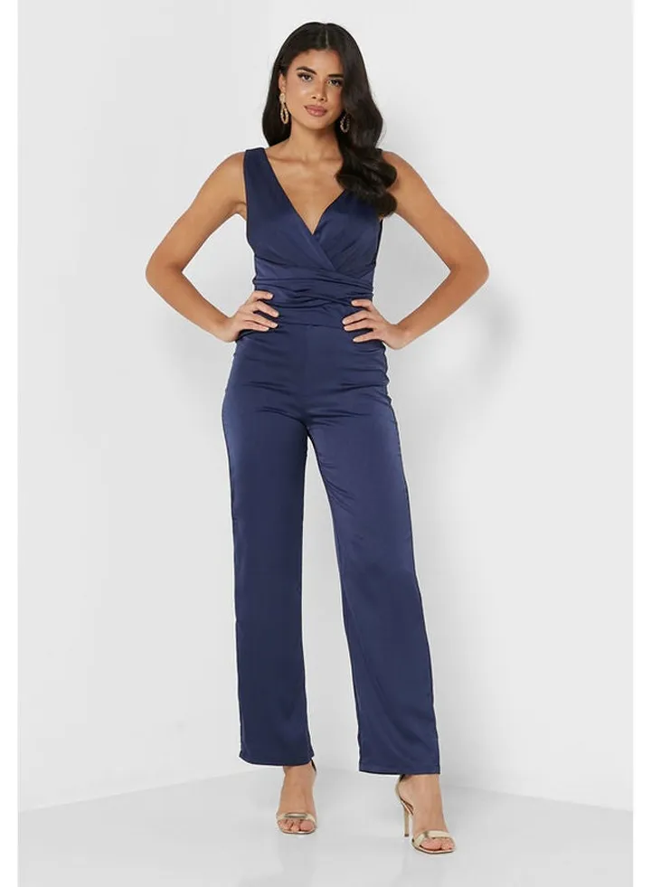 Strappy Plunge Neck Jumpsuit