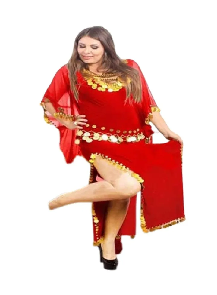 Short Egyptian belly dance costume from Manikan, two-piece skirt and embroidered bra