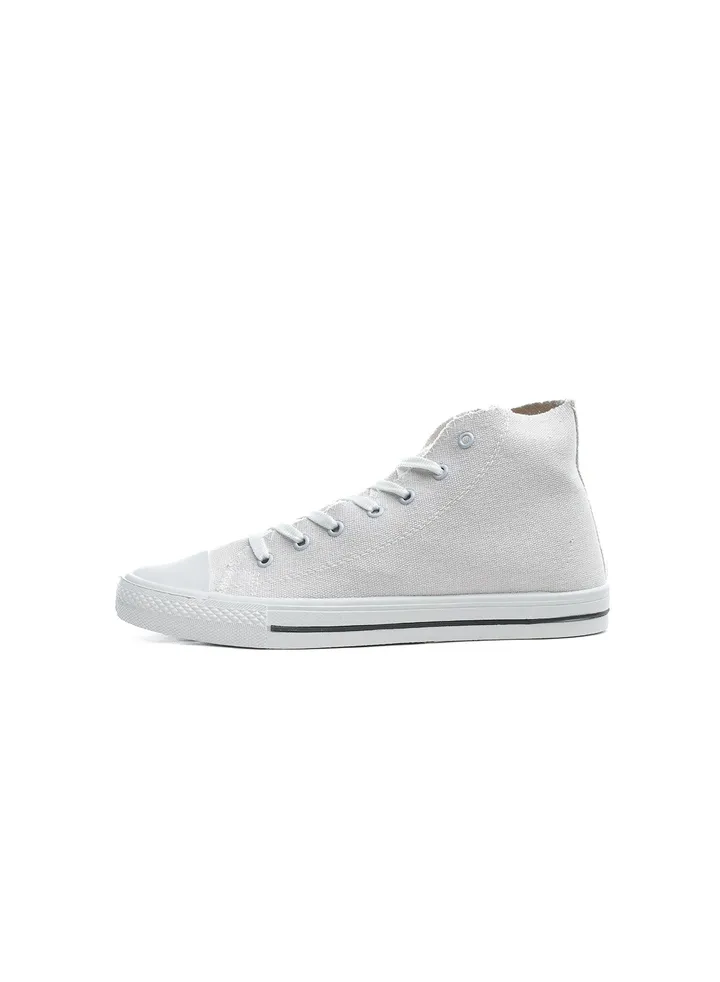 Basic Lace-Up Knit Flat Sneakers For Men
