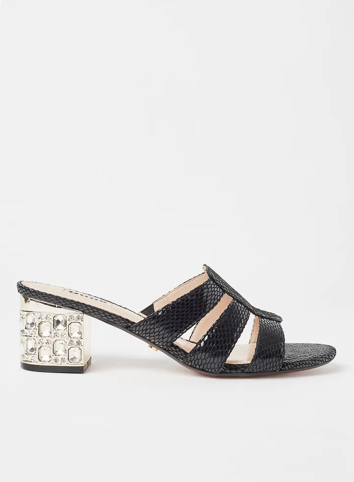 Mayanna Leather Sandals Black