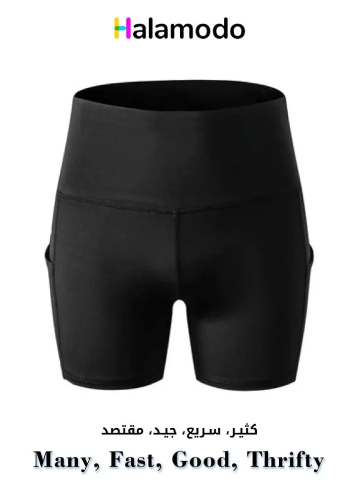 Black Tight Sports Shorts Women's Quick Dry Yoga Pants