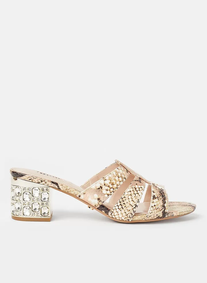 Mayanna Leather Sandals Beige