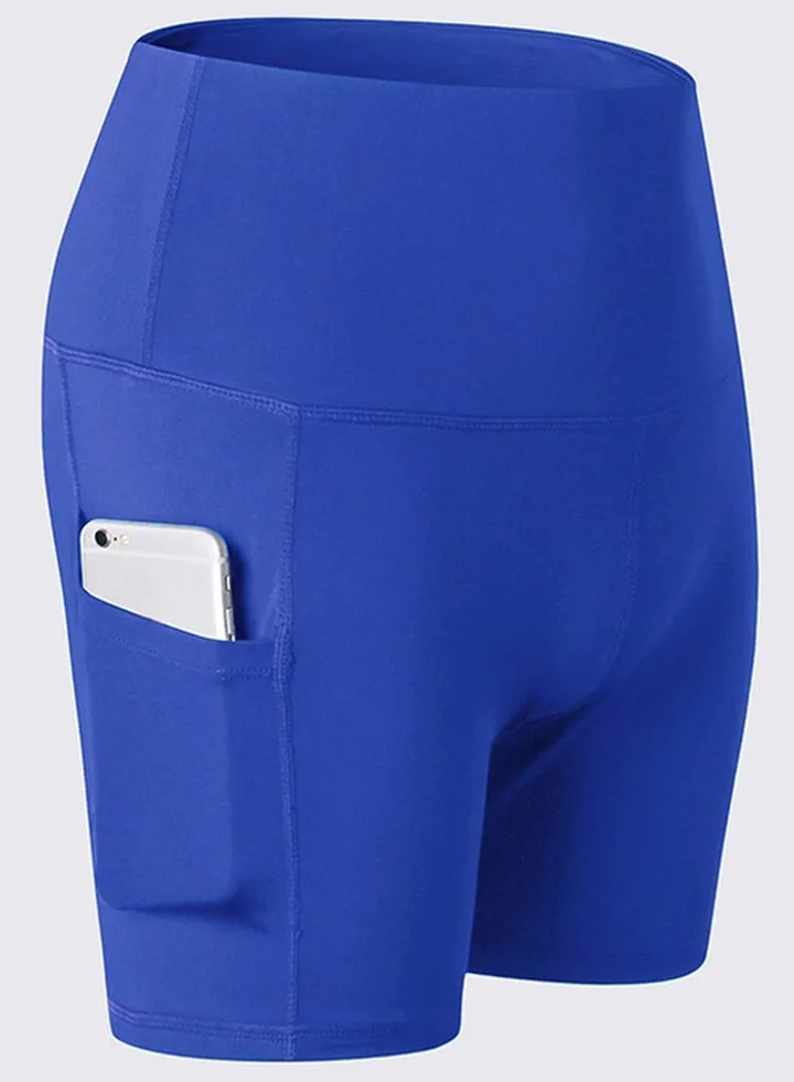 Solid Pocket Detailed Shorts Blue