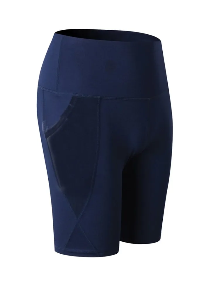 Solid Pocket Detailed Shorts Dark Blue
