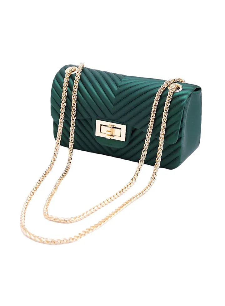 PU Crossbody Clutch Green
