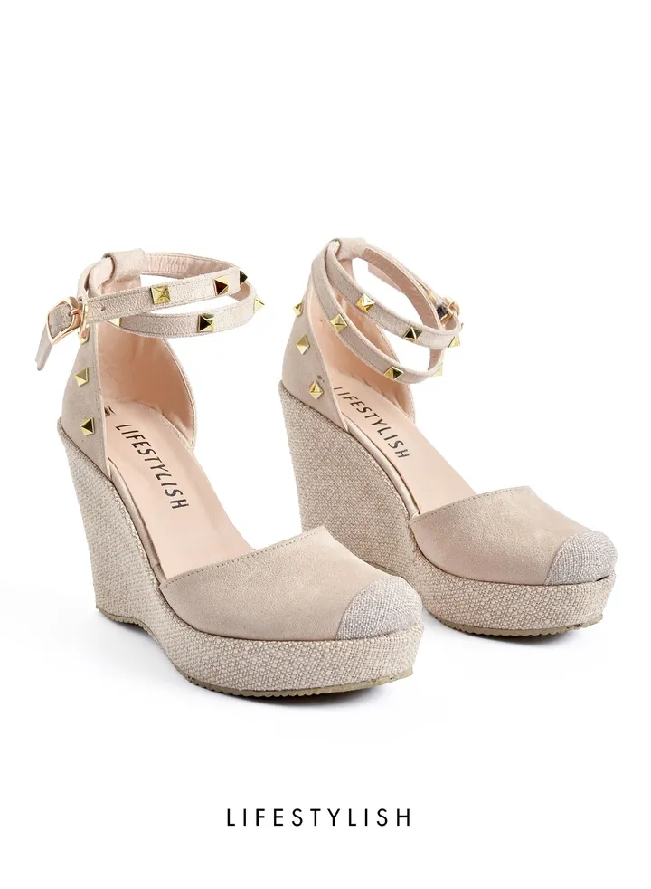 Sn-W4- Shose Heel Wedges -Beige