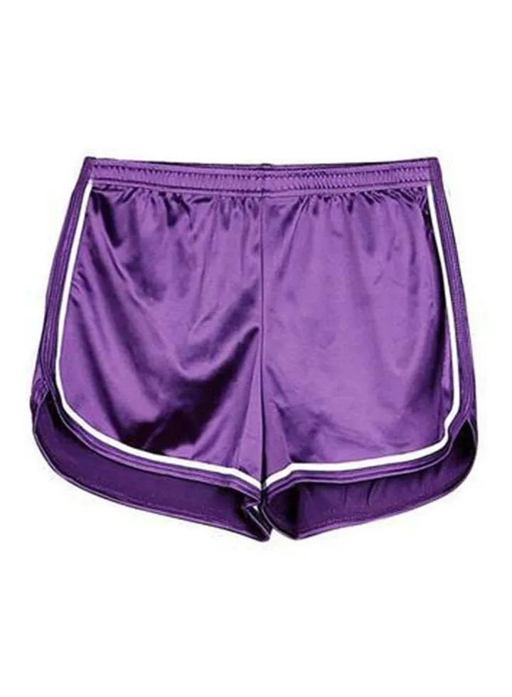 High Waist Shorts Purple/White