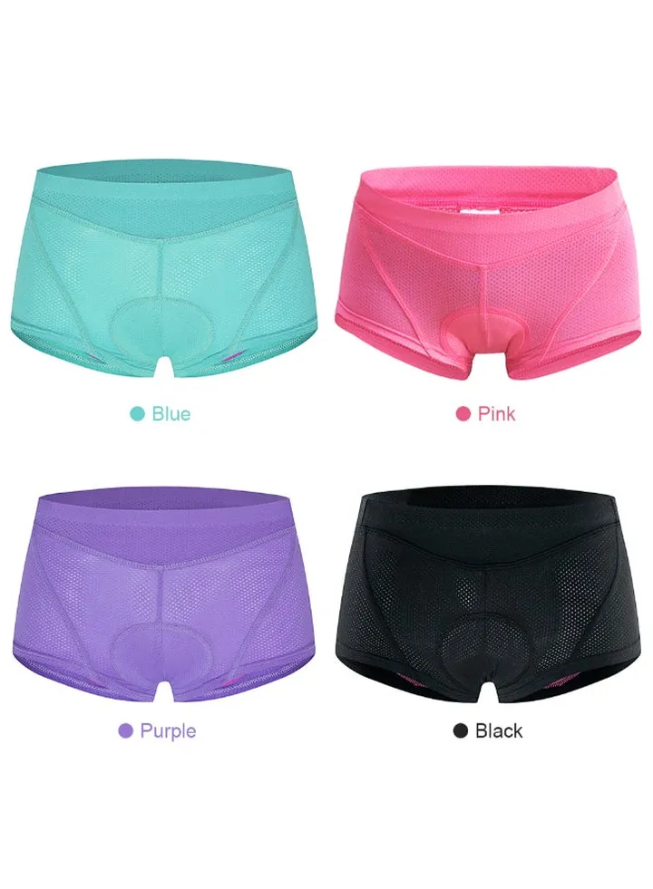 Cycling 3D Gel Padded Mesh MTB Riding Underwear Shorts Blue/Pink