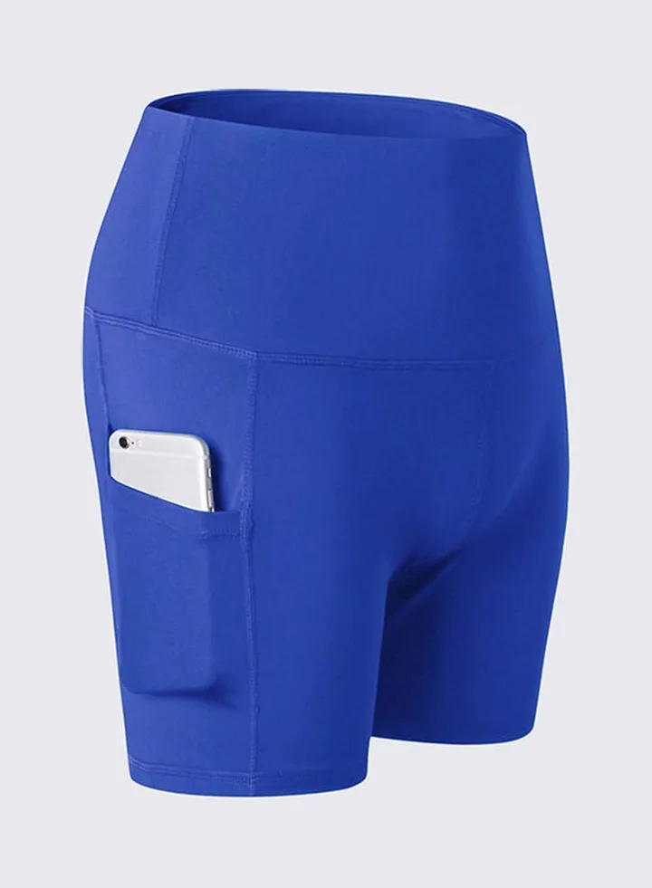 High Waist Running Workout Shorts Blue
