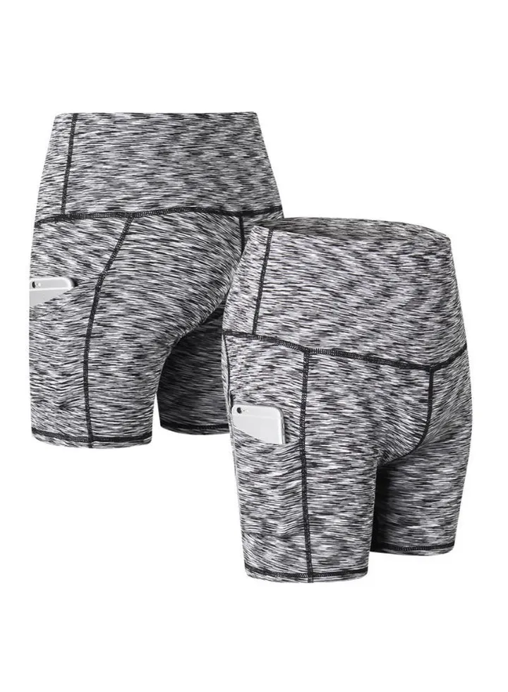 High Waist Yoga Shorts Grey