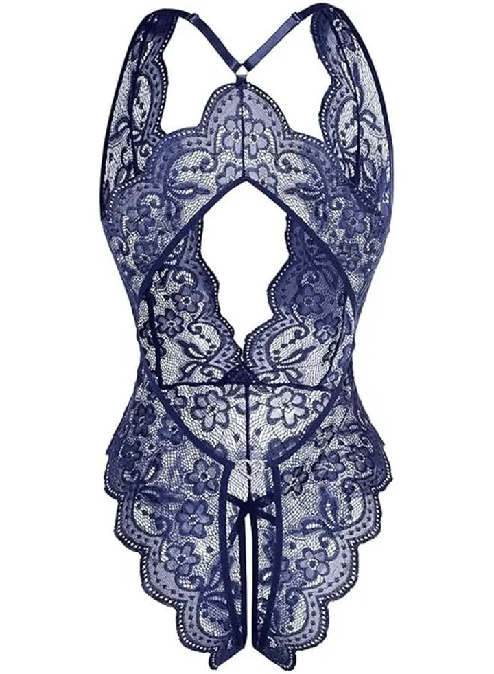 Women's Lingerie Nightwear One Piece Women Deep V Teddy Floral Lace Bodysuit Babydoll