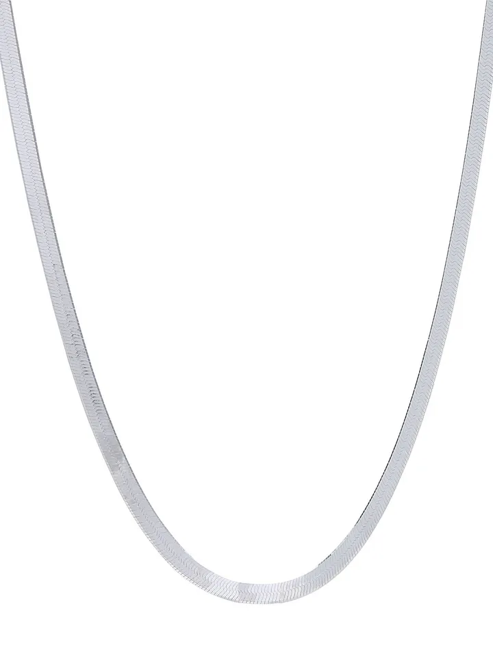 Short Flat Snake Chain Necklace