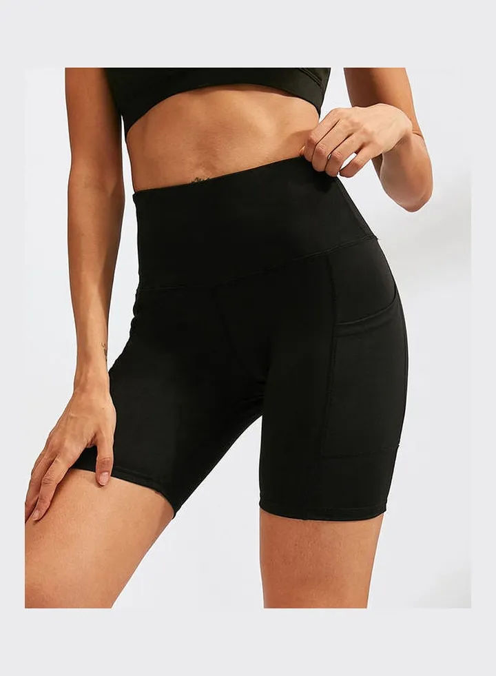 Quick Dry High Rise Shorts Black