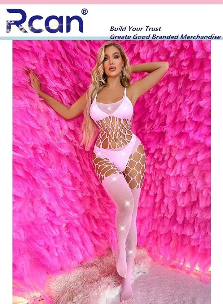 Lingerie For Women One Size Stretchy Teddy Hollow Out Sling Dress Bodysuit Babydoll Exotic Underwear Nightwear Ladies Boudoir Outfits Clubwear