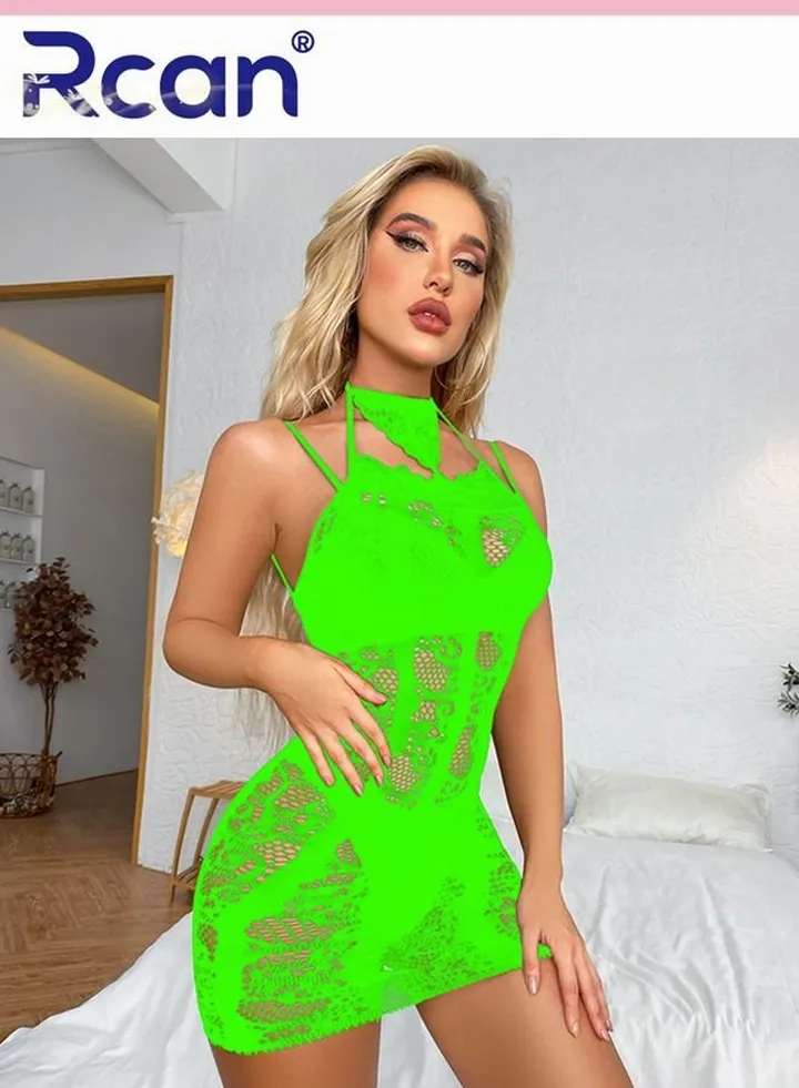 Lingerie For Women One Size Stretchy Teddy Hollow Out Sling Dress Bodysuit Babydoll Exotic Underwear Nightwear Ladies Boudoir Outfits Clubwear