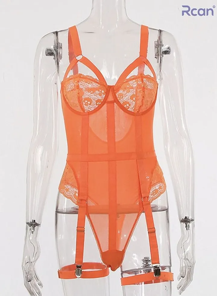 Women Garter Lingerie Set Plus Size Strappy Teddy Naughty Bodysuit Exotic One Piece Babydoll Sleepwear Clubwear