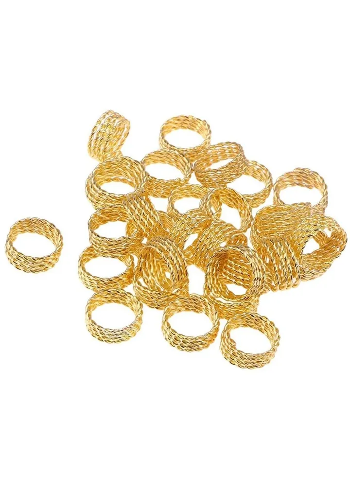 100Pieces Hair Braid Rings DreadlocksMetal Dread Locks Hair Beads Dreadlocks Hair JewelryAdjustable Metal Cuffs Hair Jewelry Rings Clips for Braids Accessories Braiding Hair Decor (Gold15mm)