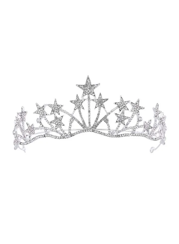 Star Shaped Rhinestone Hair Crown