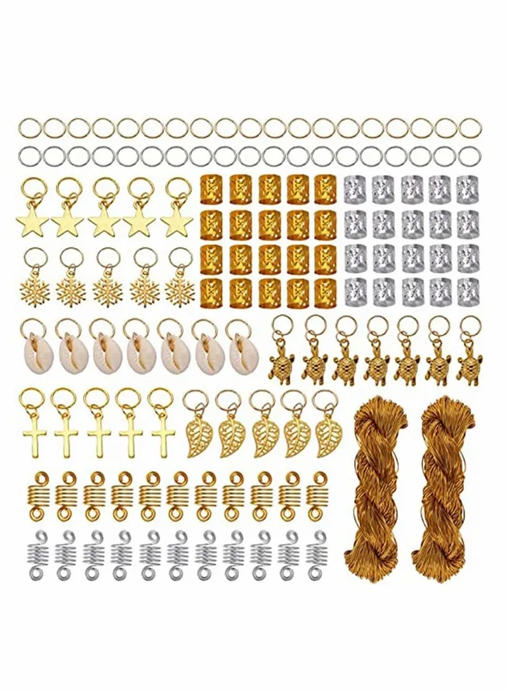 Braiding Hair Rings, Hair Jewelry for Women Braid Hair Clips Pendant Rings, Aluminum Dreadlocks Beads, Metal Hair Accessory Hair Loops and Cuff Ornaments DIY Hair Accessories, 200 PCS