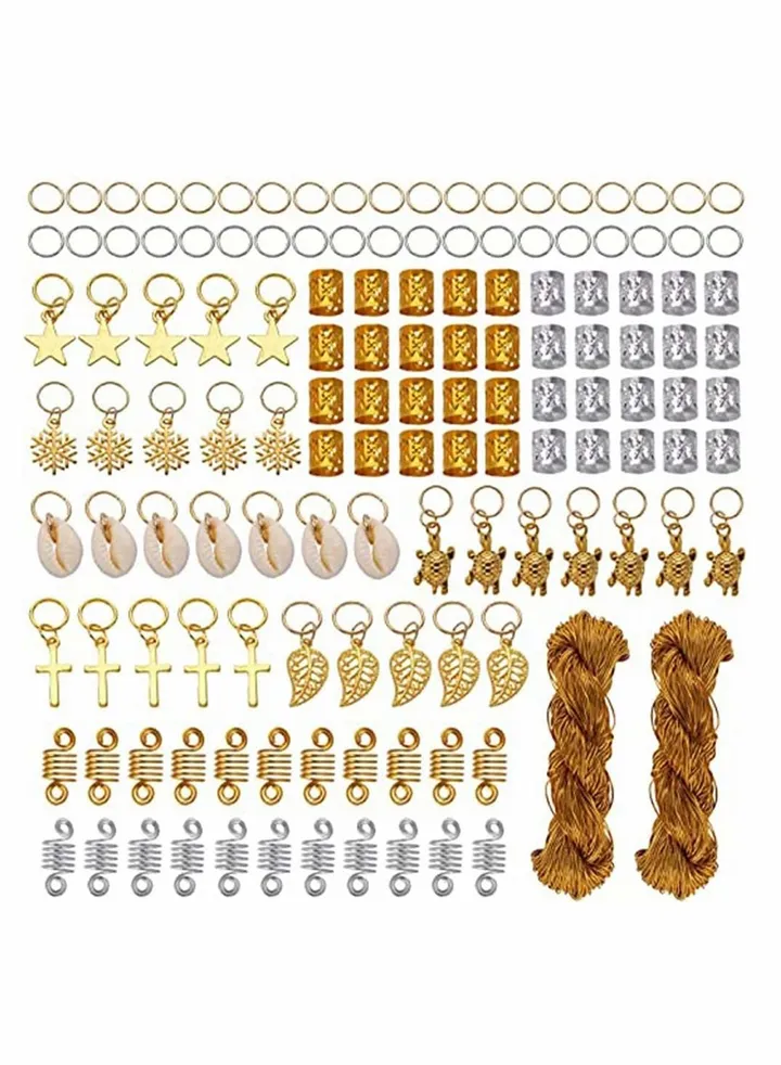 Braiding Hair Rings, Hair Jewelry for Women Braid Hair Clips Pendant Rings, Aluminum Dreadlocks Beads, Metal Hair Accessory Hair Loops and Cuff Ornaments DIY Hair Accessories, 200 PCS
