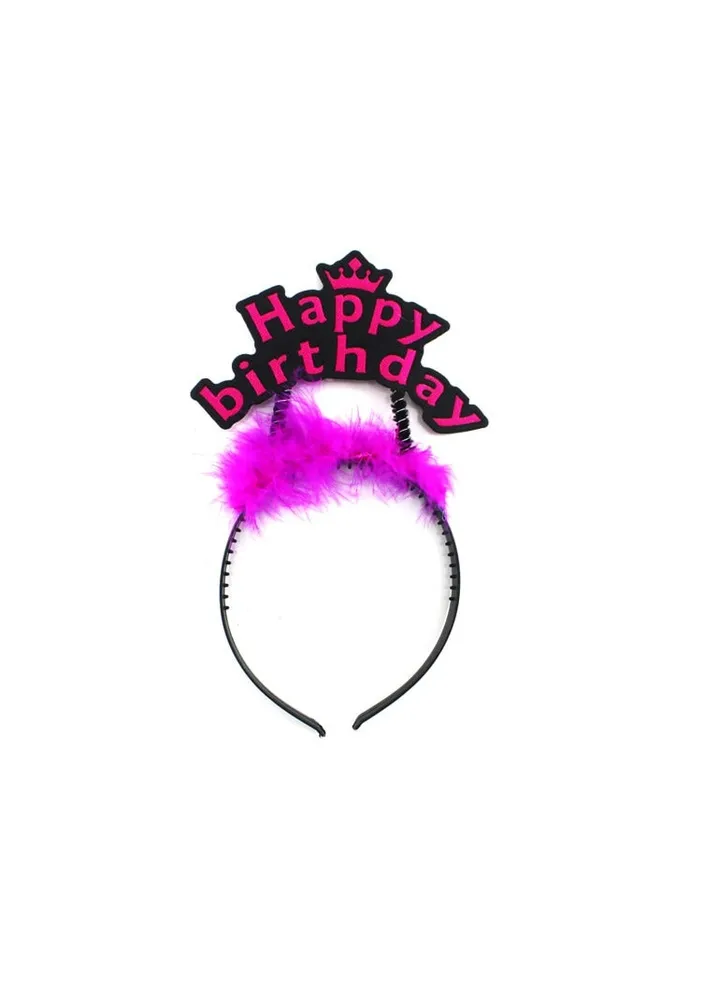 Happy Birthday Tiara Dark Pink Color 1Pcs Card
