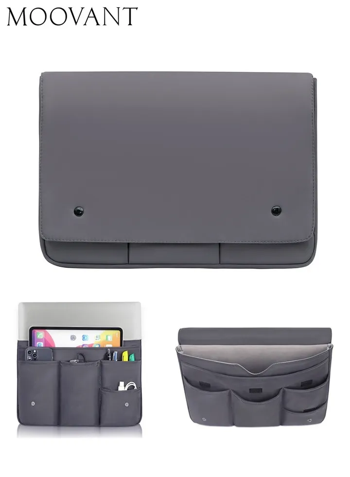 15.6-inch Lightweight Laptop Bag Multi-pocket Storage Laptop Bag Flip-top Laptop Handbag Grey