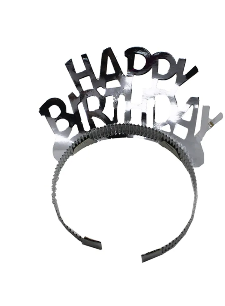 Happy Birthday Party Tiara 6 Pieces on a Card Mixed Colors