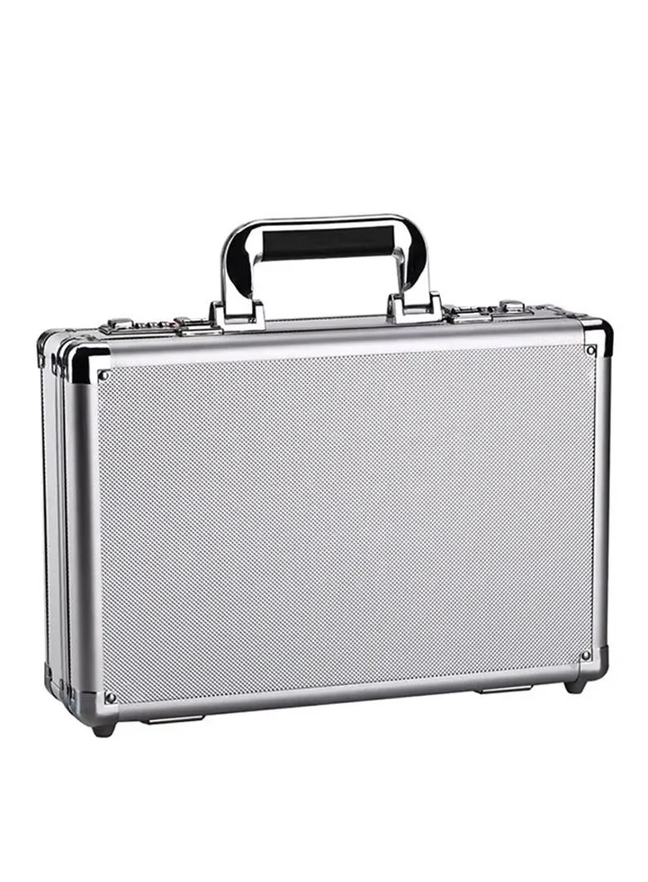 Aluminum Box Hard Case with DIY Customizable Foam Insert - 42*30*13cm Silver (Chrome Finish)