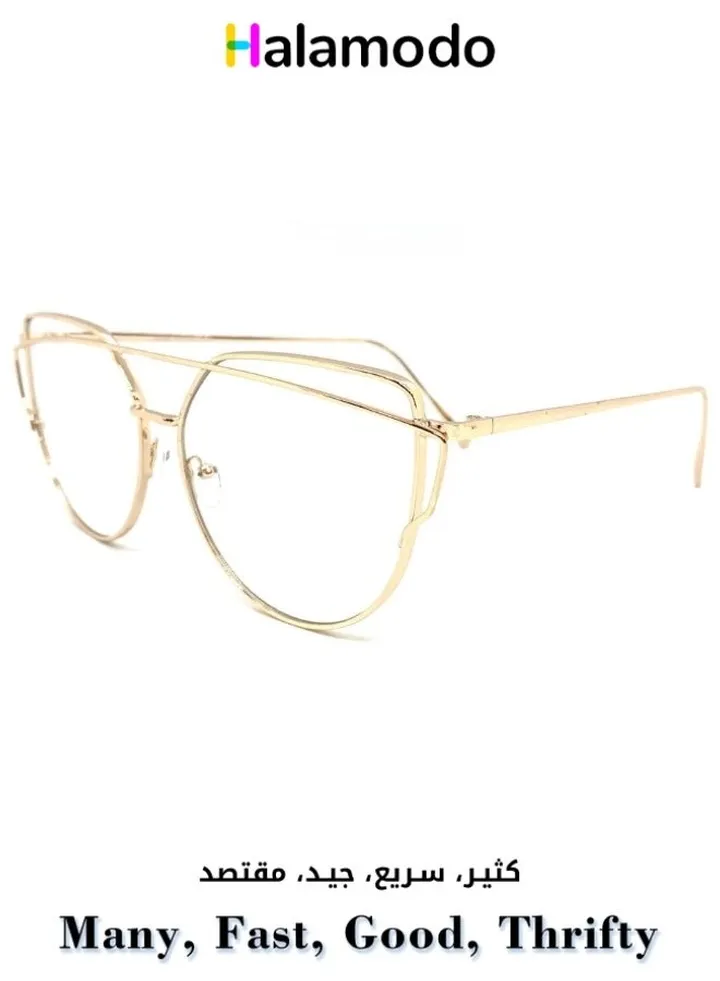 Retro Oversized Fashion Clear Glasses Transparent Lenses Stylish Classy Retro ModernGold Frame with Clear Lens