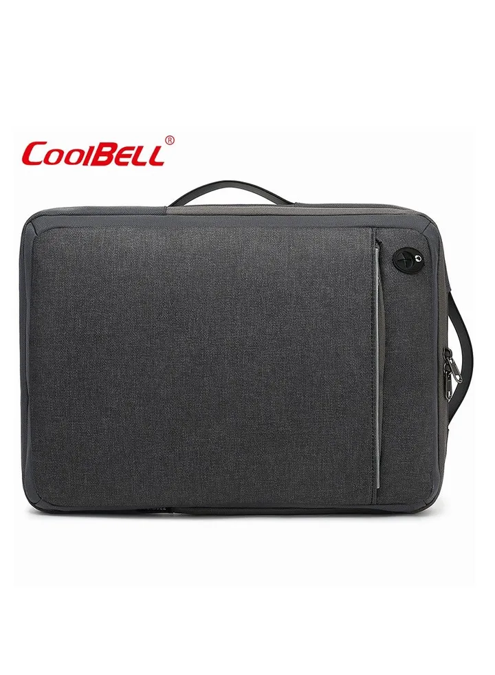 Convertible Multi-Functional Laptop Briefcase Outdoor Backpack Grey